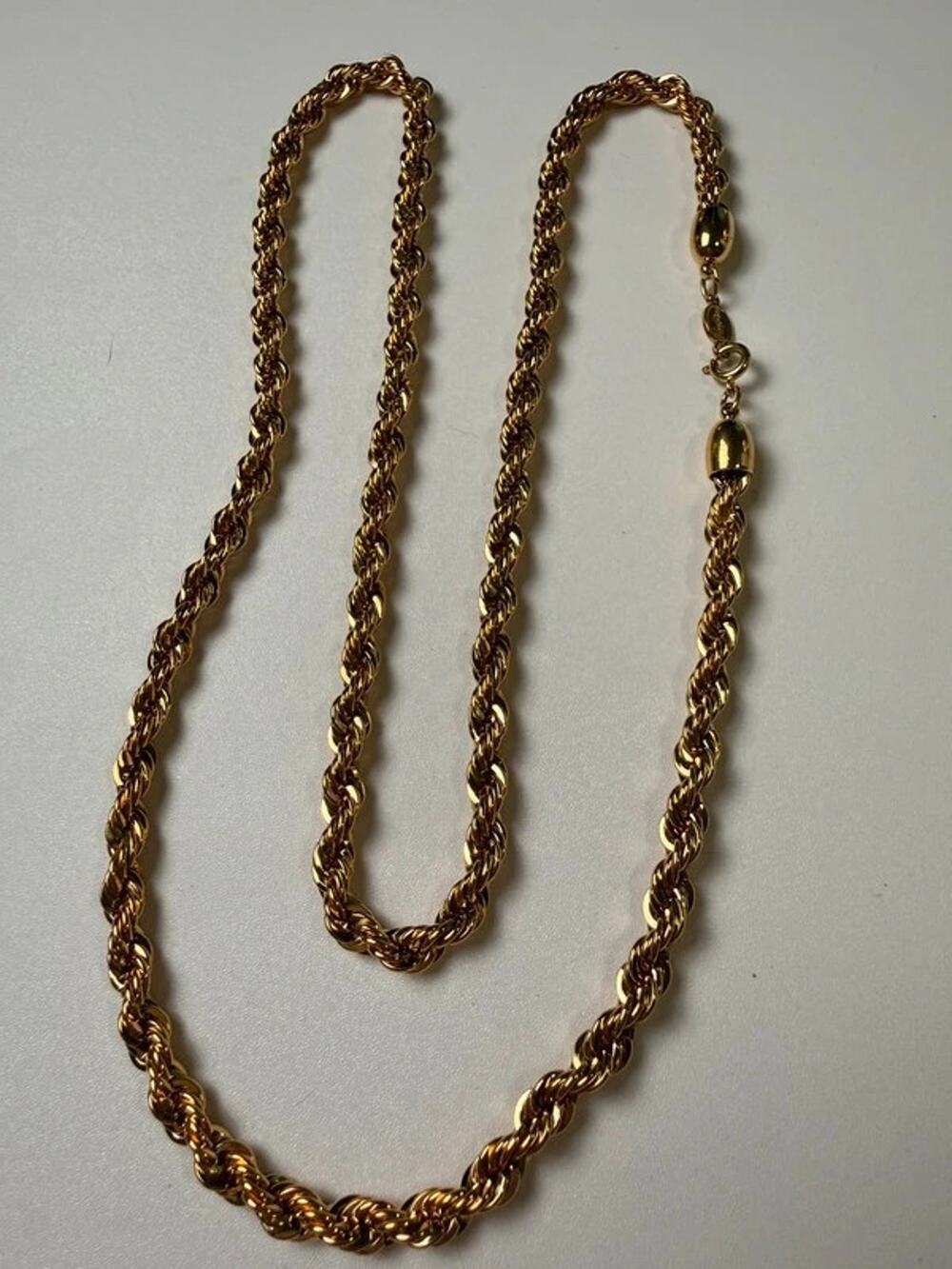 Vintage Napier 30” heavy gold tone rope chain necklace